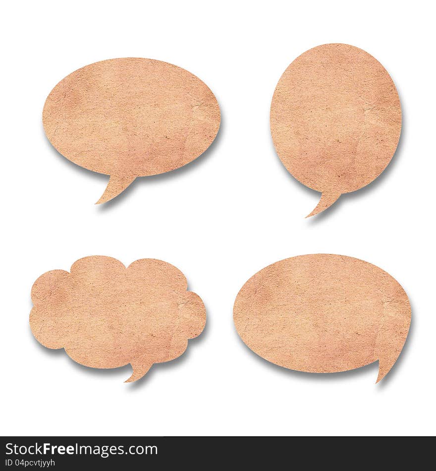 Vintage paper shape as bubble speech isolated. Vintage paper shape as bubble speech isolated