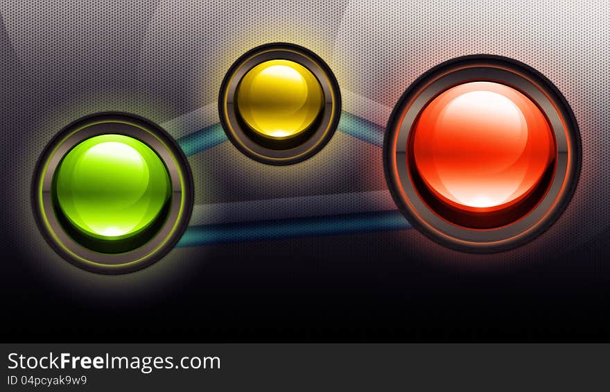 Abstract metallic background with round glossy battons. Abstract metallic background with round glossy battons.