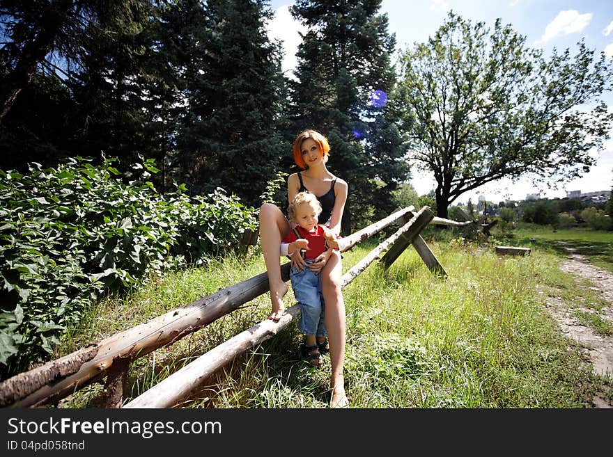 Family Resting In Nature