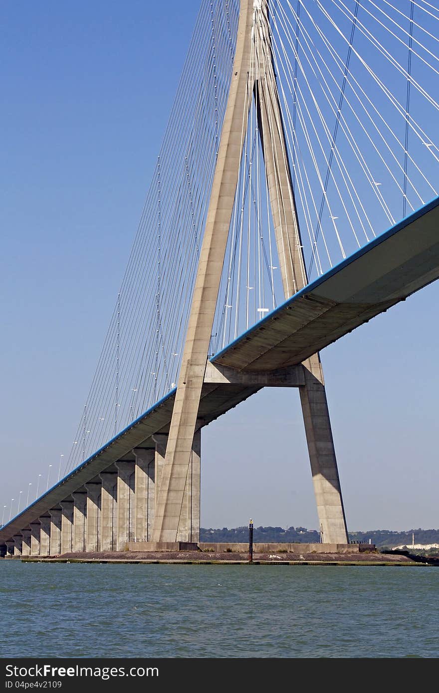 Cable-stayed bridge Pont de Normandy. Cable-stayed bridge Pont de Normandy