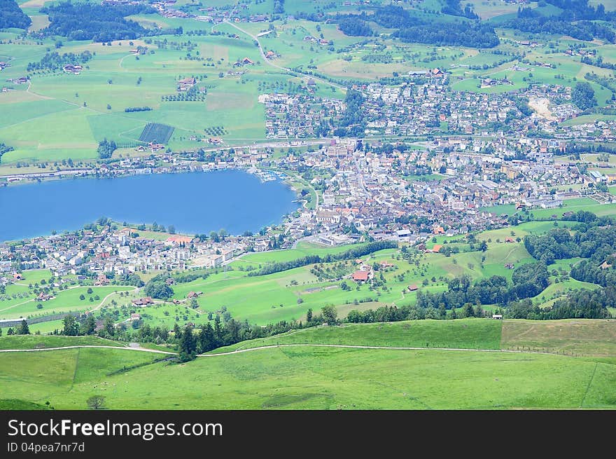 View from Rigi Kulm mountain. Switzerland.