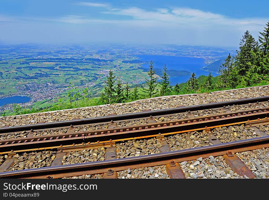 Cogwheel railway. Switzerland.