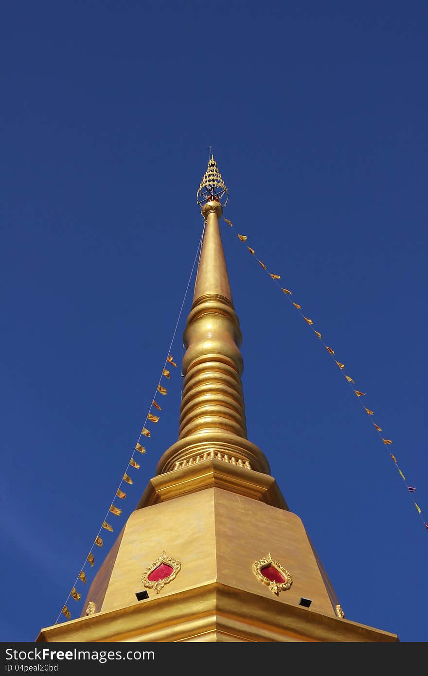 It is top part of pagoda of famous monk at Naka temple, Phuket, Thailand. It is top part of pagoda of famous monk at Naka temple, Phuket, Thailand