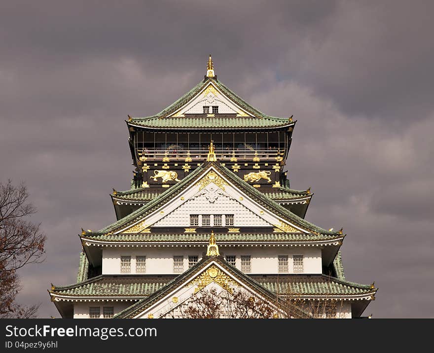 Osaka Castle Before Rain.