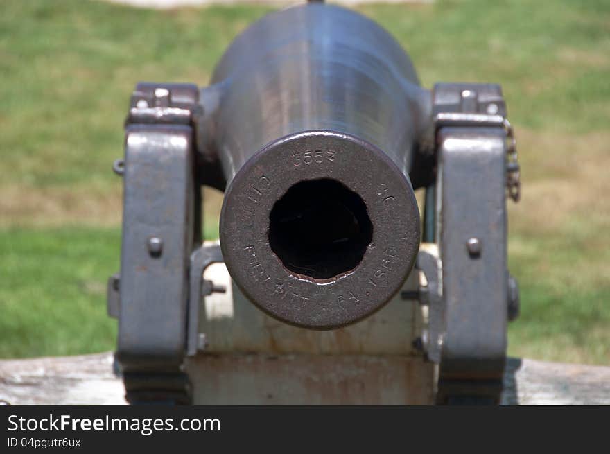 A look straight down the barrel of an antique cannon on the Eastern Promenade in Portland, Maine. A look straight down the barrel of an antique cannon on the Eastern Promenade in Portland, Maine.