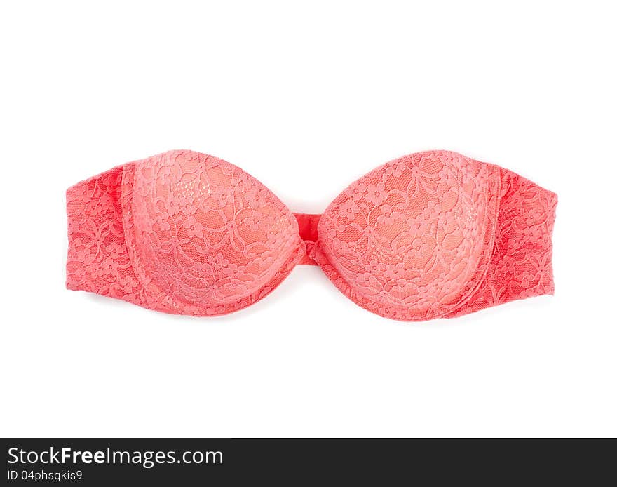 Pink Lace Strapless Bra