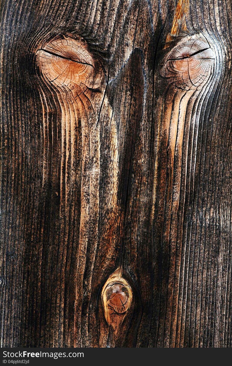 The nice structure on an old wooden board