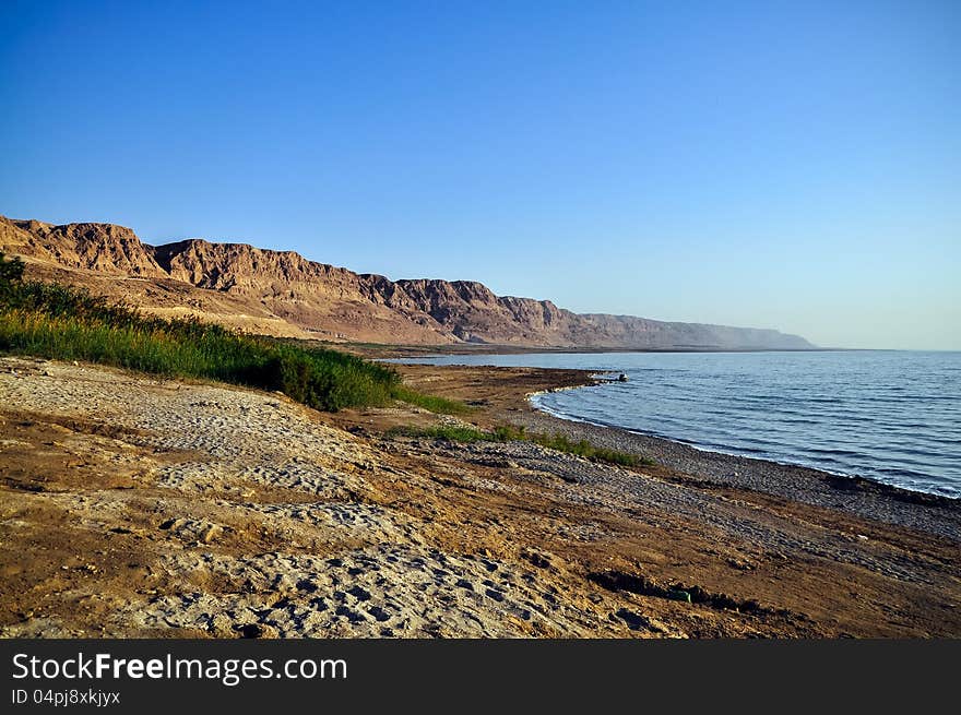 Sunrise. Incredible lighting effects on the Dead Sea in Israel. Sunrise. Incredible lighting effects on the Dead Sea in Israel.