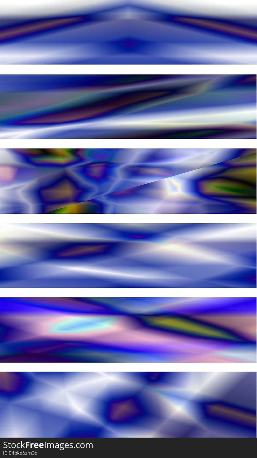 Set of six textures for banners of wavy lines in blue. Set of six textures for banners of wavy lines in blue