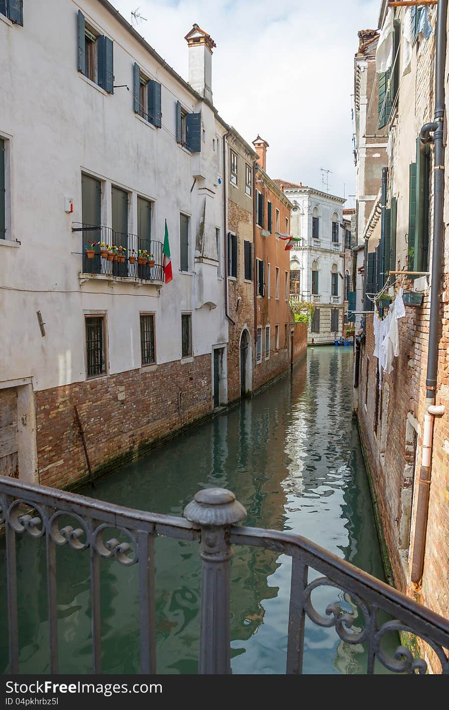 View of the water channel in the Venice