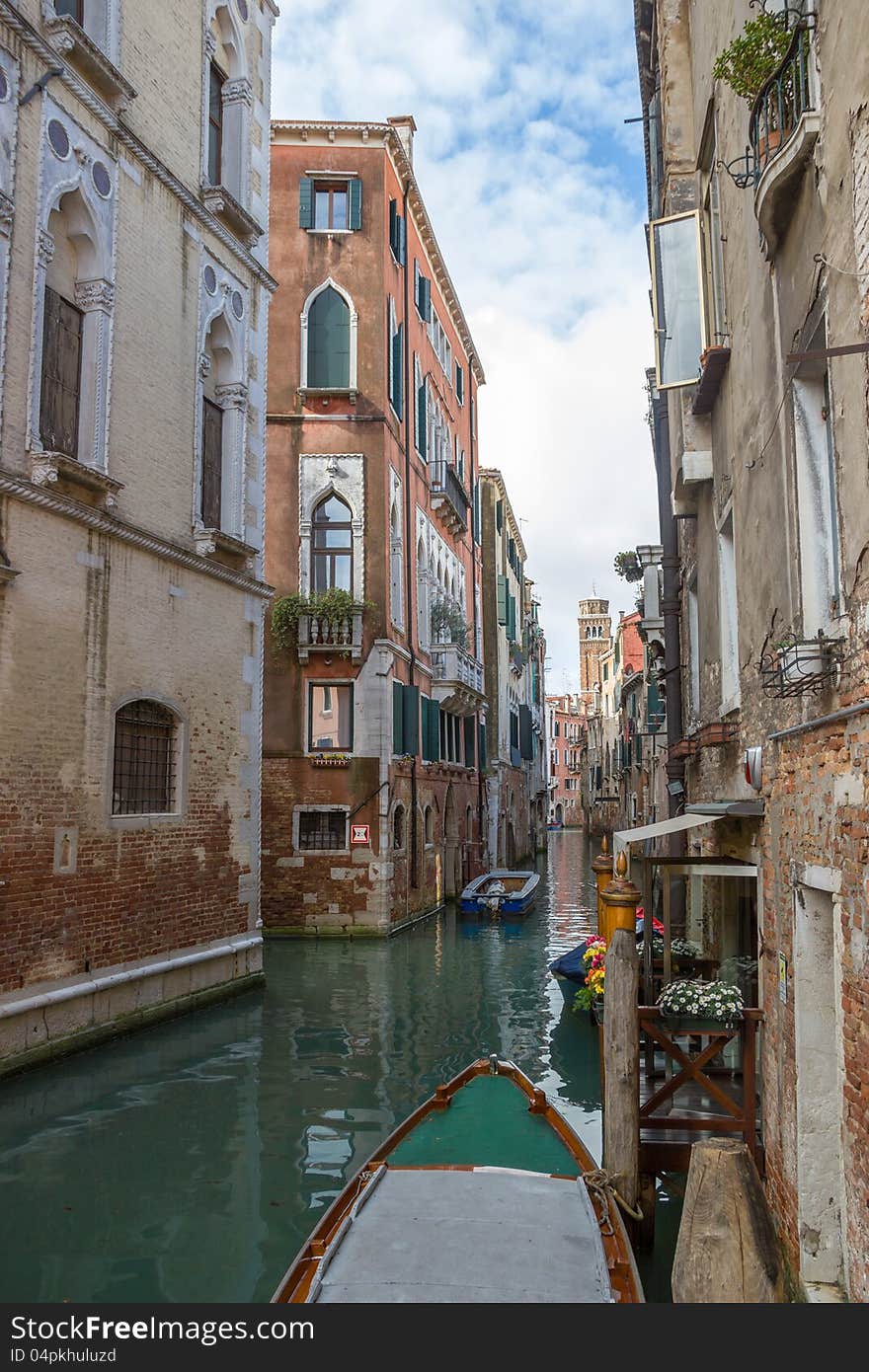 View of the water channel in the Venice