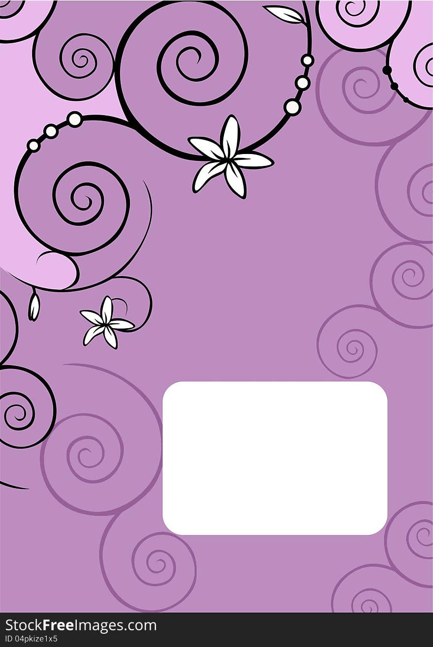 Violet workbook package with abstract flowers