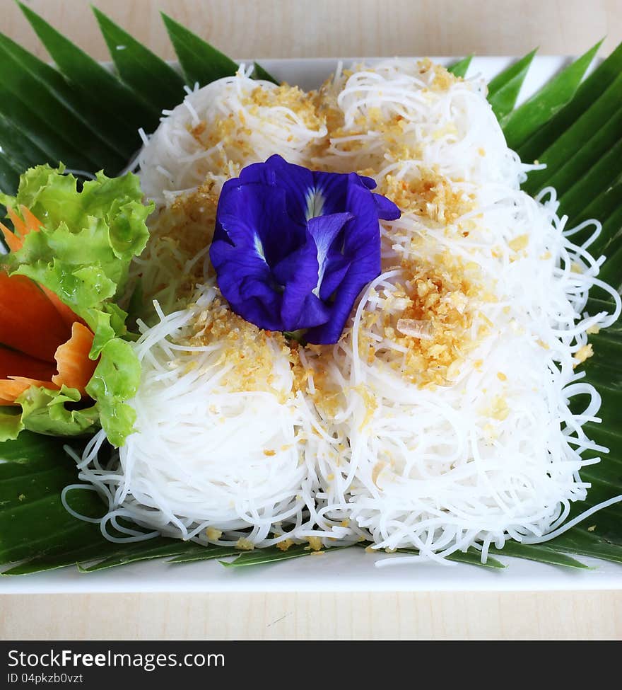 Thai rice noodle. This menu is suitable for crab soup. It is well-know menu for Thai restaurant at Phuket, Thailand. Thai rice noodle. This menu is suitable for crab soup. It is well-know menu for Thai restaurant at Phuket, Thailand