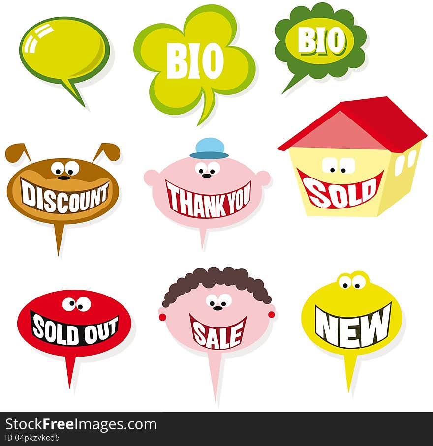 Color bubbles speech on white background