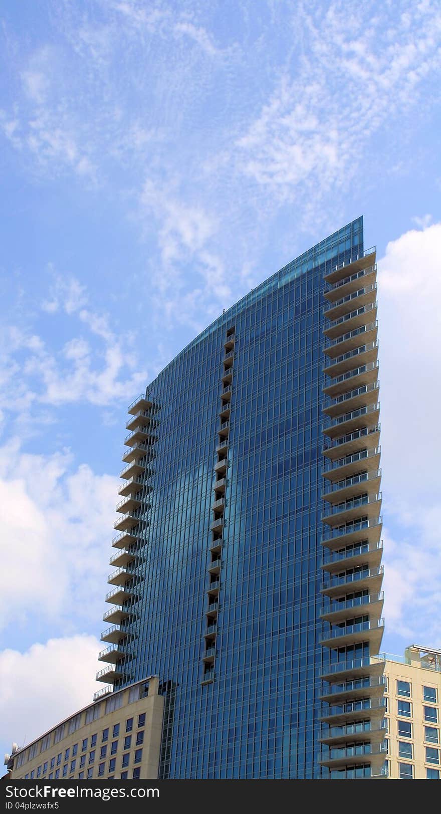 Office Building against a bright sky downtown somewhere.