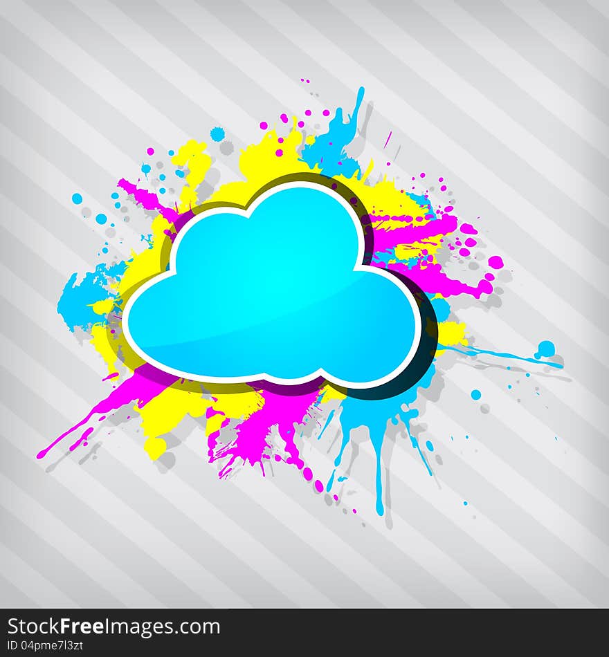 Cute transparency grunge cloud frame