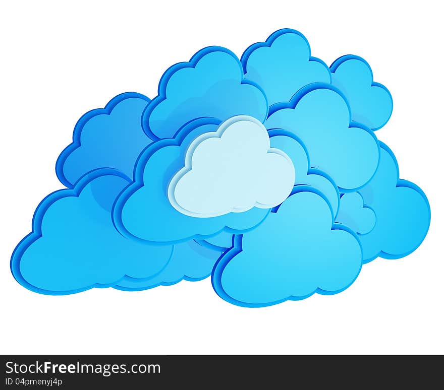 3d cloud computing icon