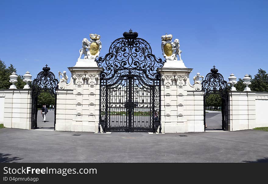 The Belvedere is a baroque palace complex built by Prince Eugene of Savoy Entrance gate