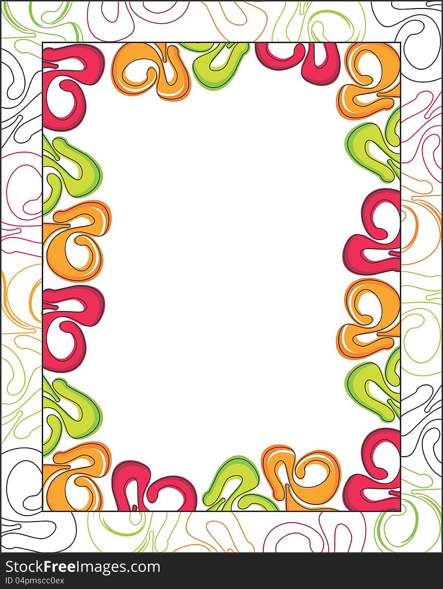 Abstract flower frame to use as design element