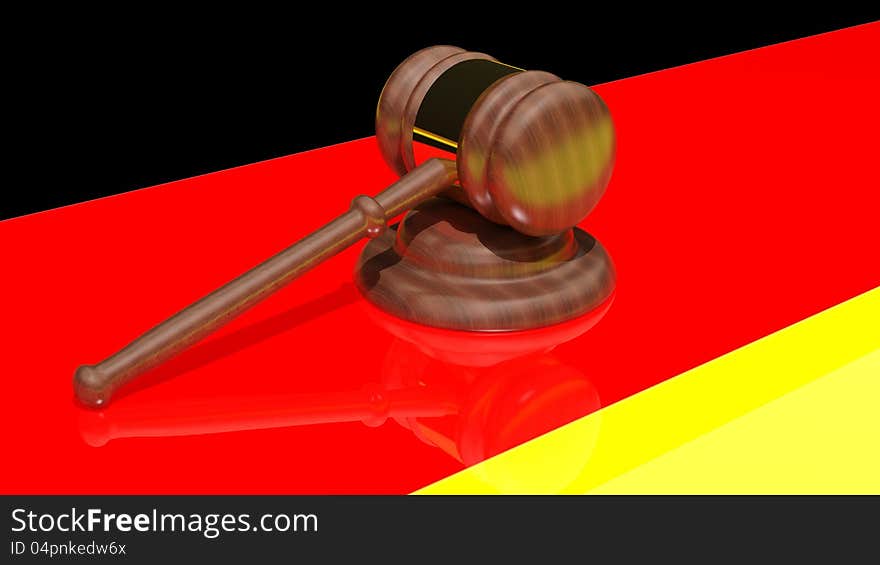 Gavel On The Flag Of Germany