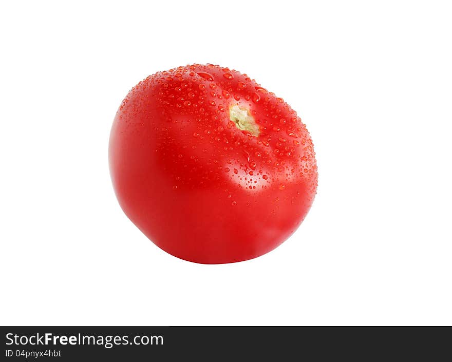 Freshness red tomato on white background. Clipping path is included