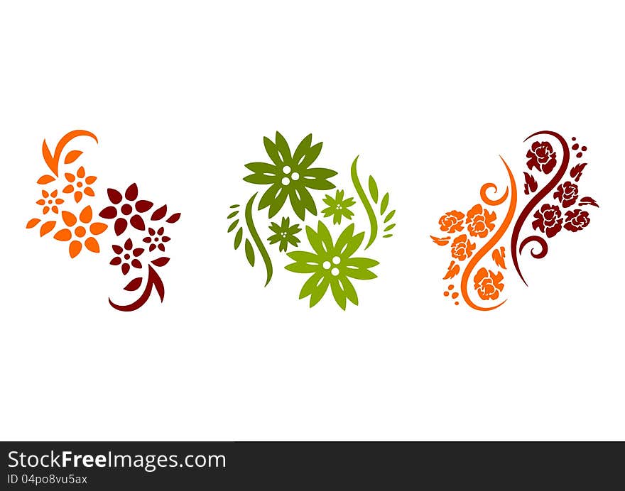 Floral Silhouettes - Vector