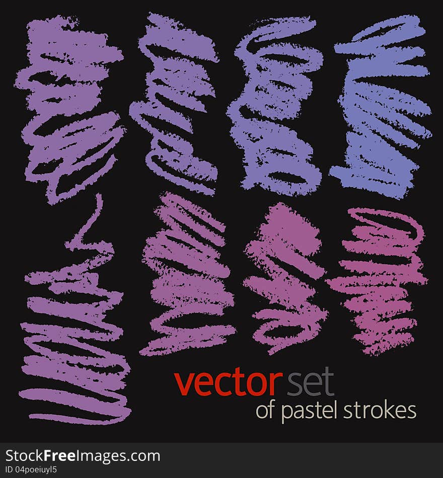 Pastel strokes, vector set 2