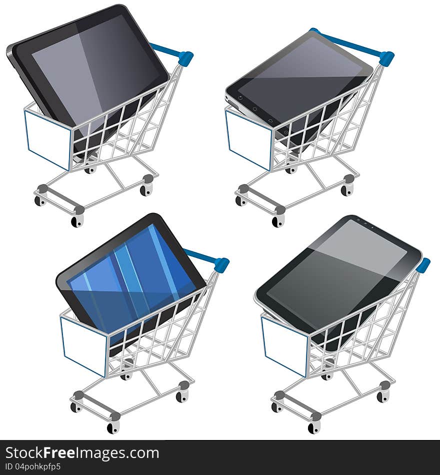 Shopping Cart With Tablet