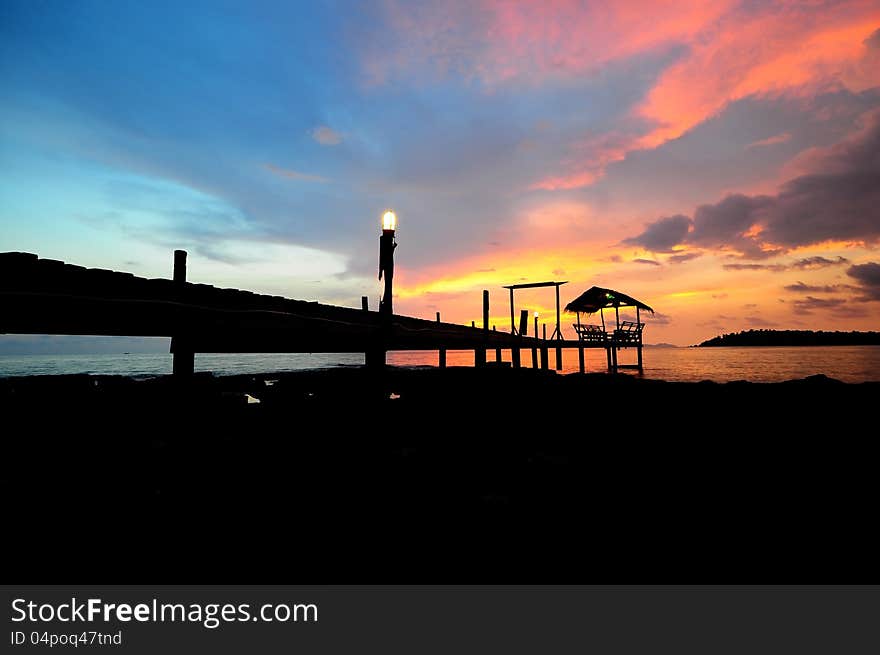 Colorful sunset in Koh Kood island. Colorful sunset in Koh Kood island