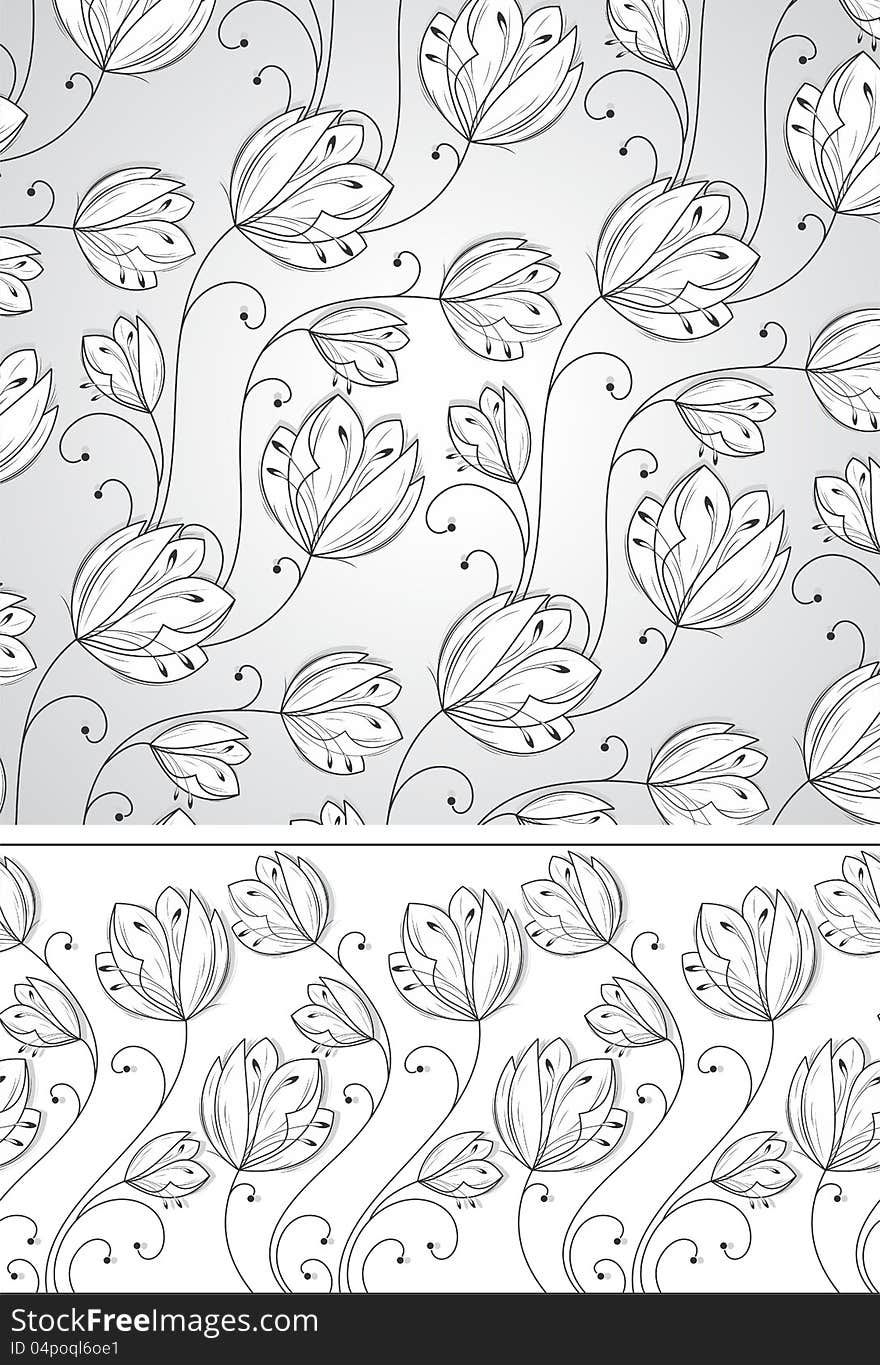 Flower background and border to use as your design element