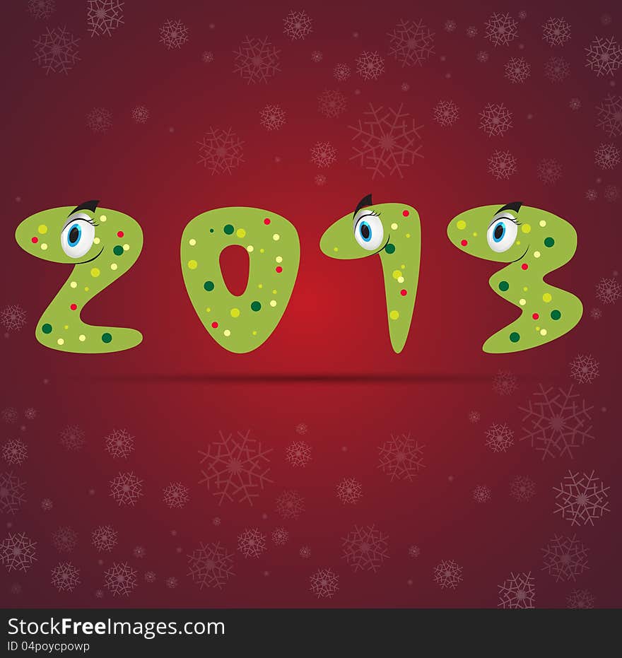 New year snake gift card background vector