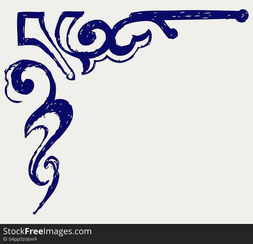 Calligraphic design element. Doodle style