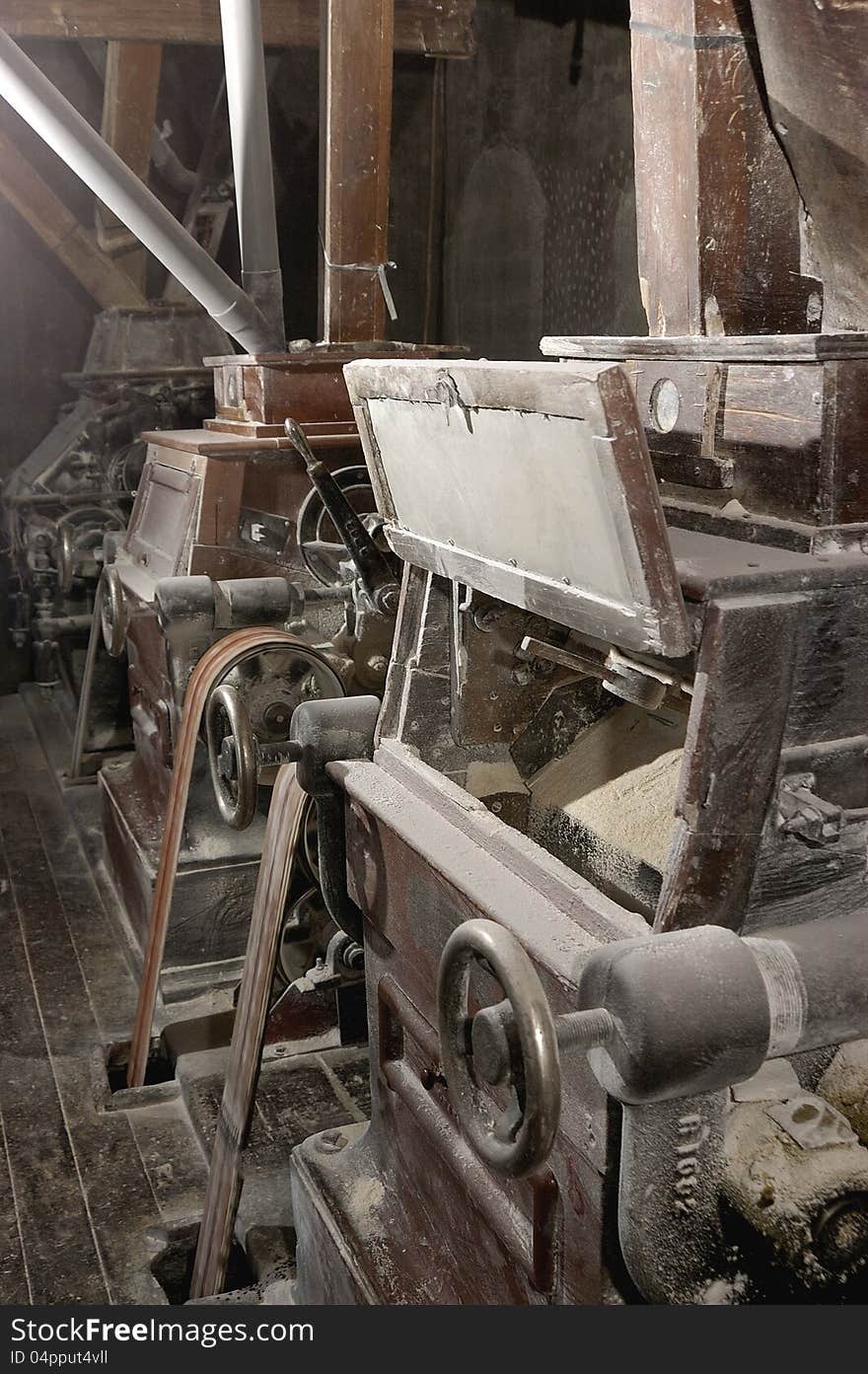 Old machinery of a flour mill in operation since 1903. Old machinery of a flour mill in operation since 1903