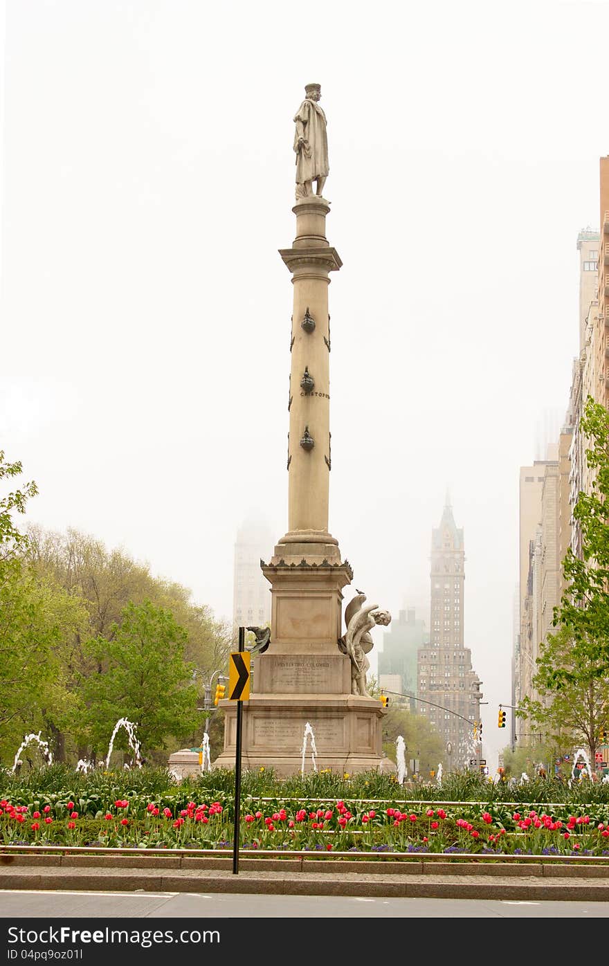 The statue of Christopher Columbus in Columbus Circle on the upper west side of Manhattan, New York. The statue of Christopher Columbus in Columbus Circle on the upper west side of Manhattan, New York.