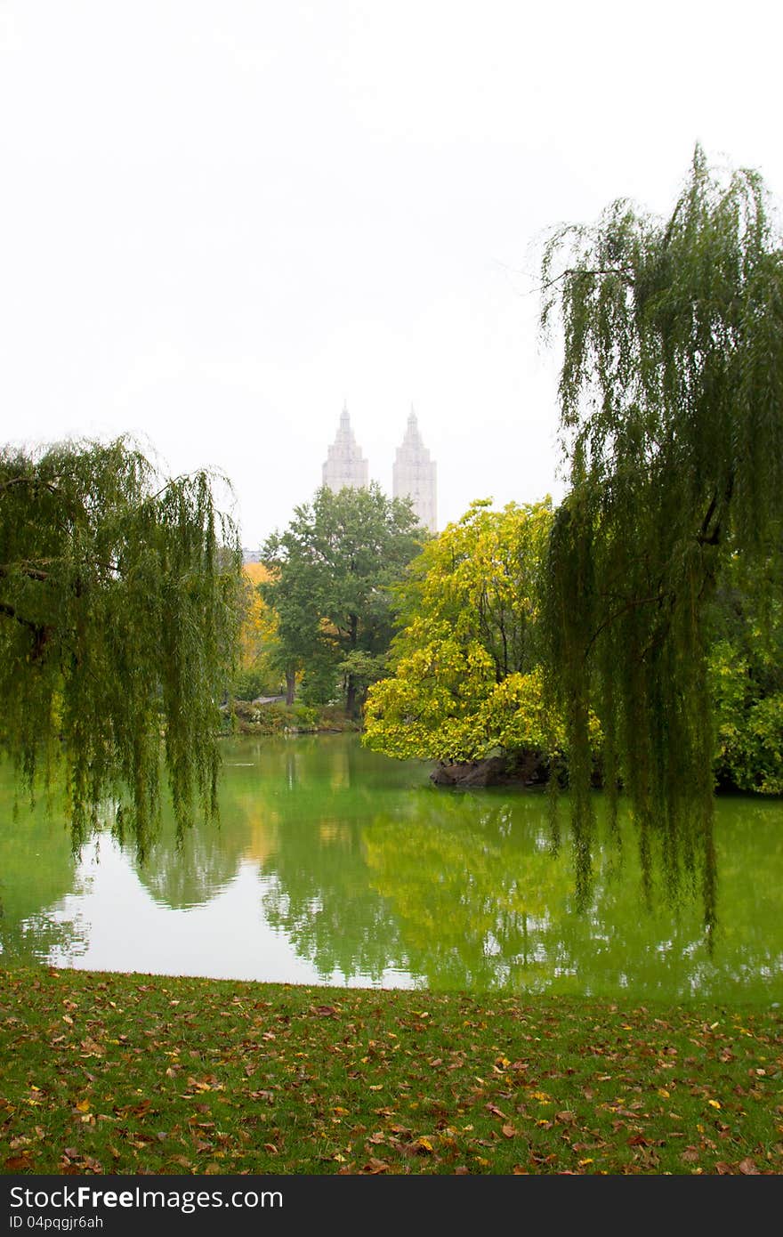 The big lake in Central Park, Manhattan, New York, with the San Remo building in the background. The big lake in Central Park, Manhattan, New York, with the San Remo building in the background.