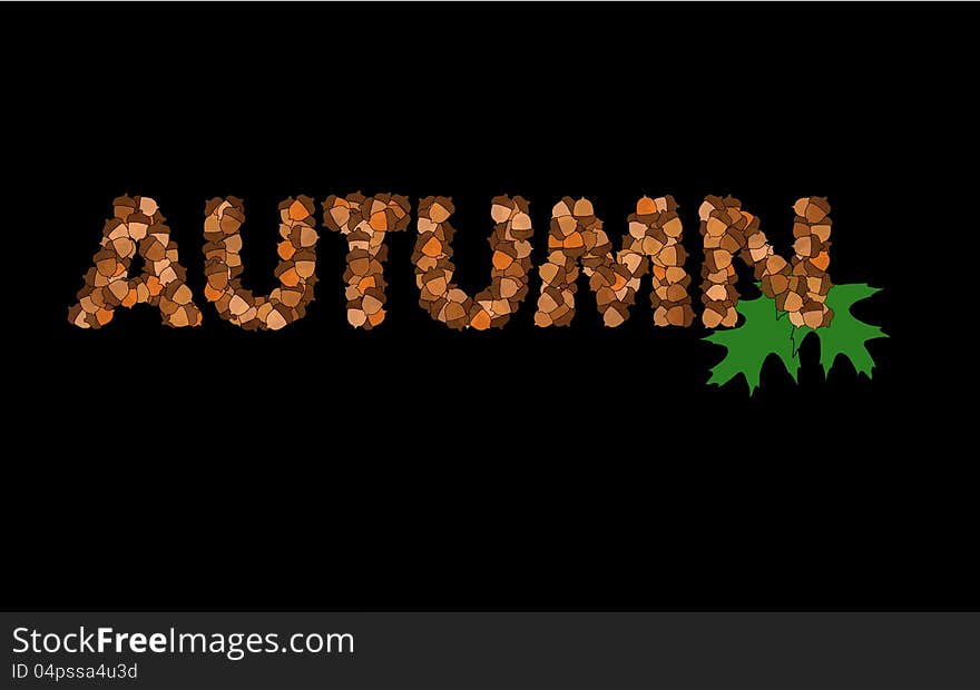 Vector autumn sign from acorn