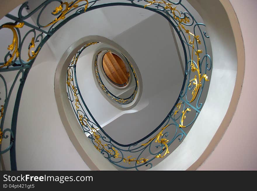 Staircase in spiral art nouveau.