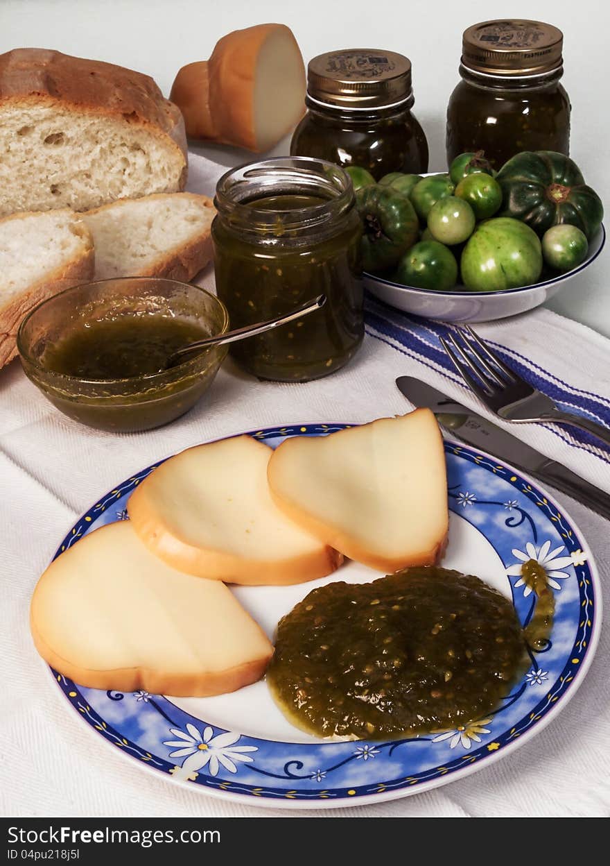 A delicious green tomato jam