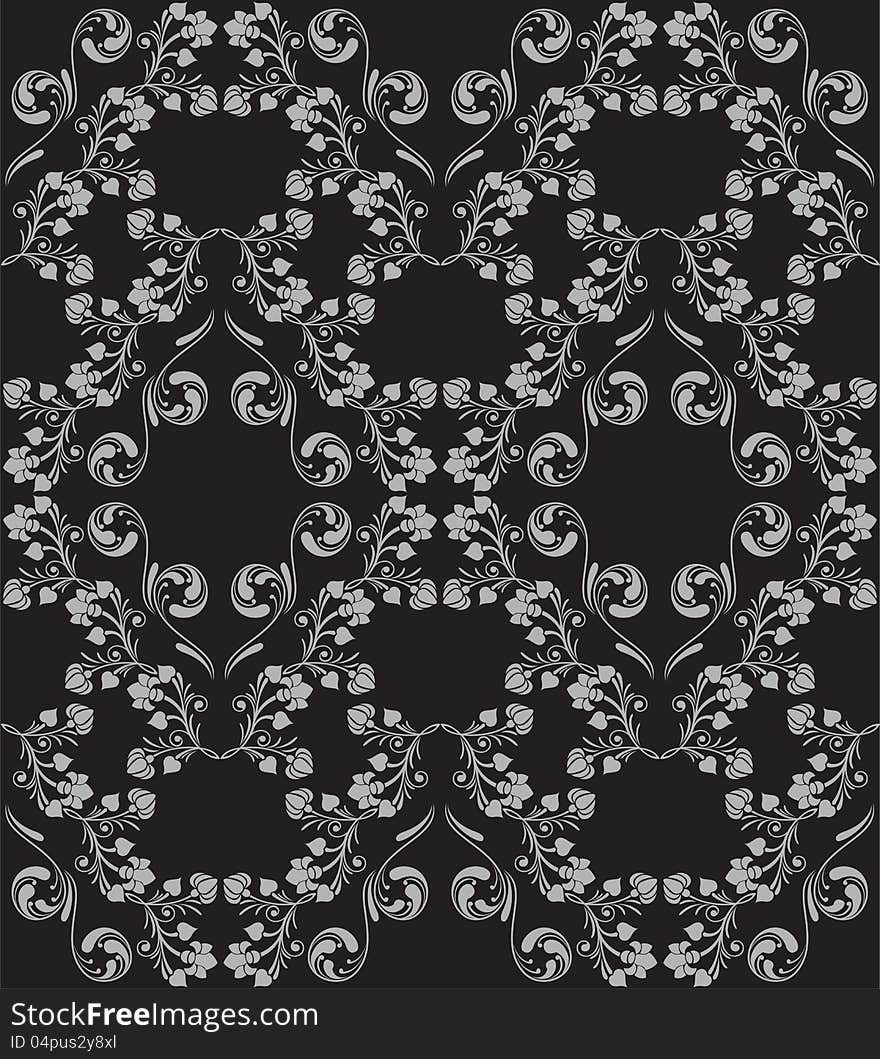 Damascus beautiful seamless black and gray pattern. Damascus beautiful seamless black and gray pattern