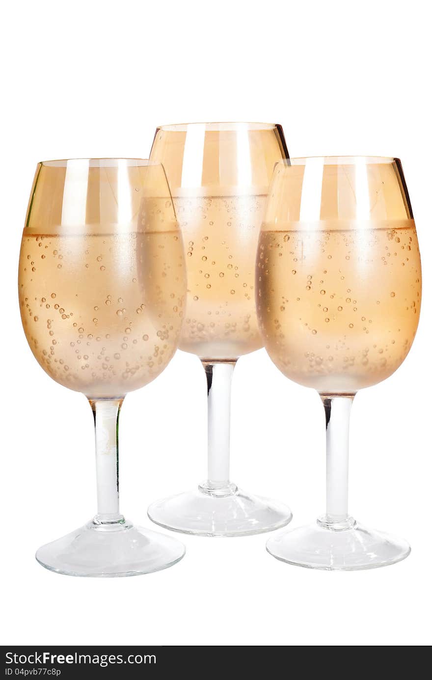 Three glasses on the isolated