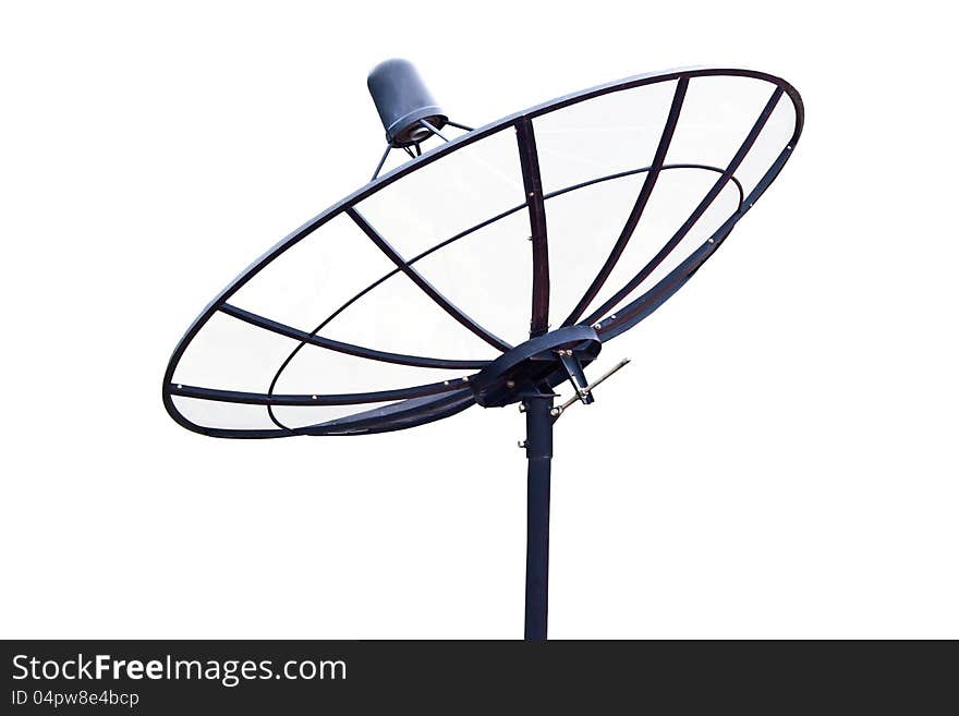 Satellite dish on white background