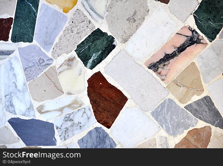 Marble pieces coloured floor