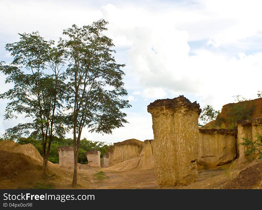 Soil columns in national park