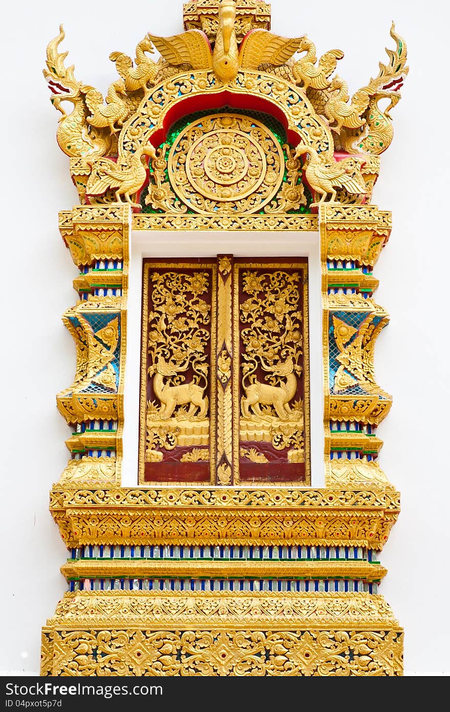 Traditional Thai style window temple. Traditional Thai style window temple