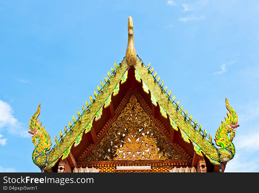 Roof temple buddha in thailand