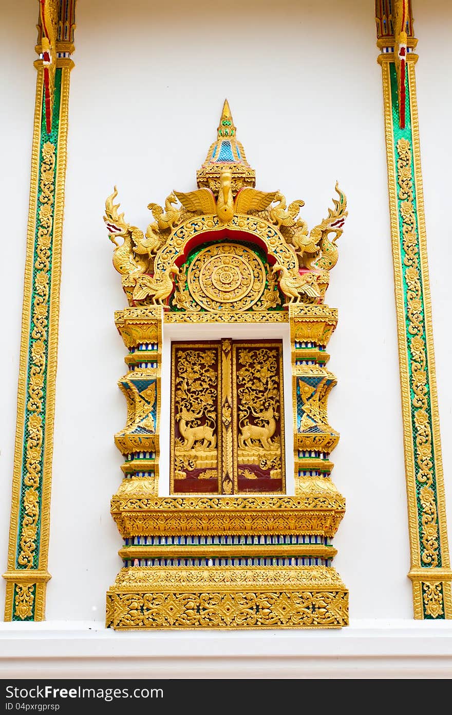 Traditional Thai style window temple. Traditional Thai style window temple