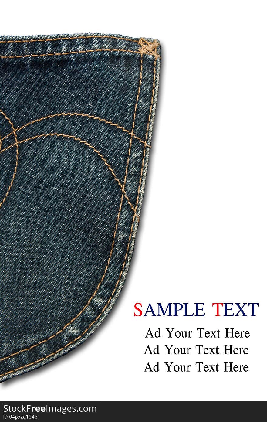 Bluejeans pocket  with sample text