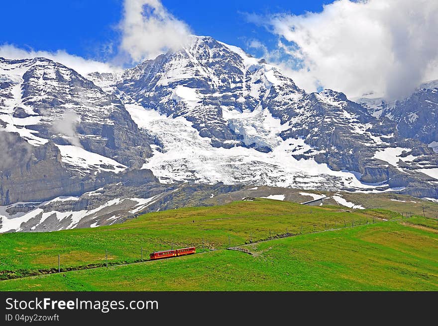 Narrow gauge railway. Switzerland.