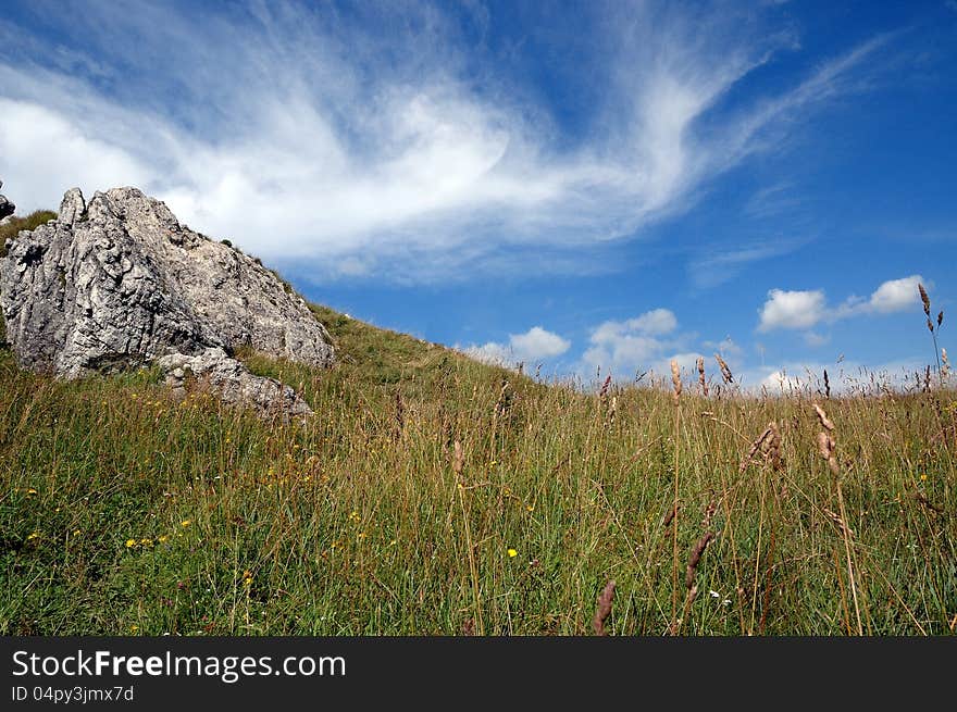 Meadow and rock, Low Fatra, Slovakia