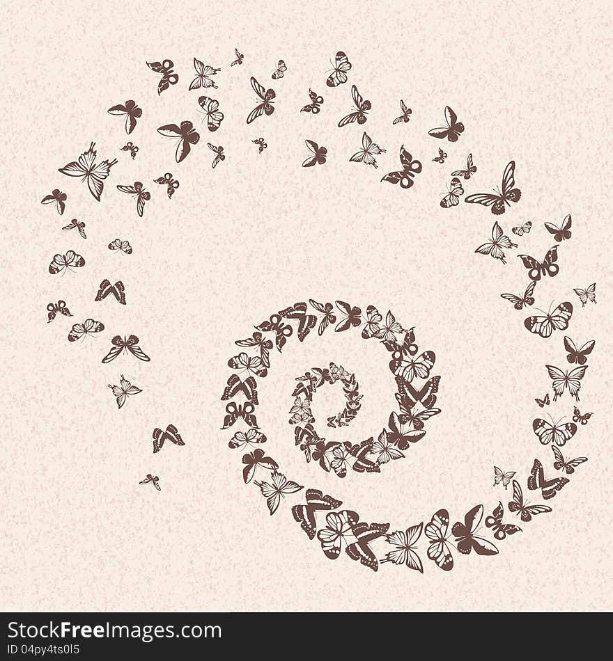 Beautiful  pattern with silhouettes of butterflies. Beautiful  pattern with silhouettes of butterflies